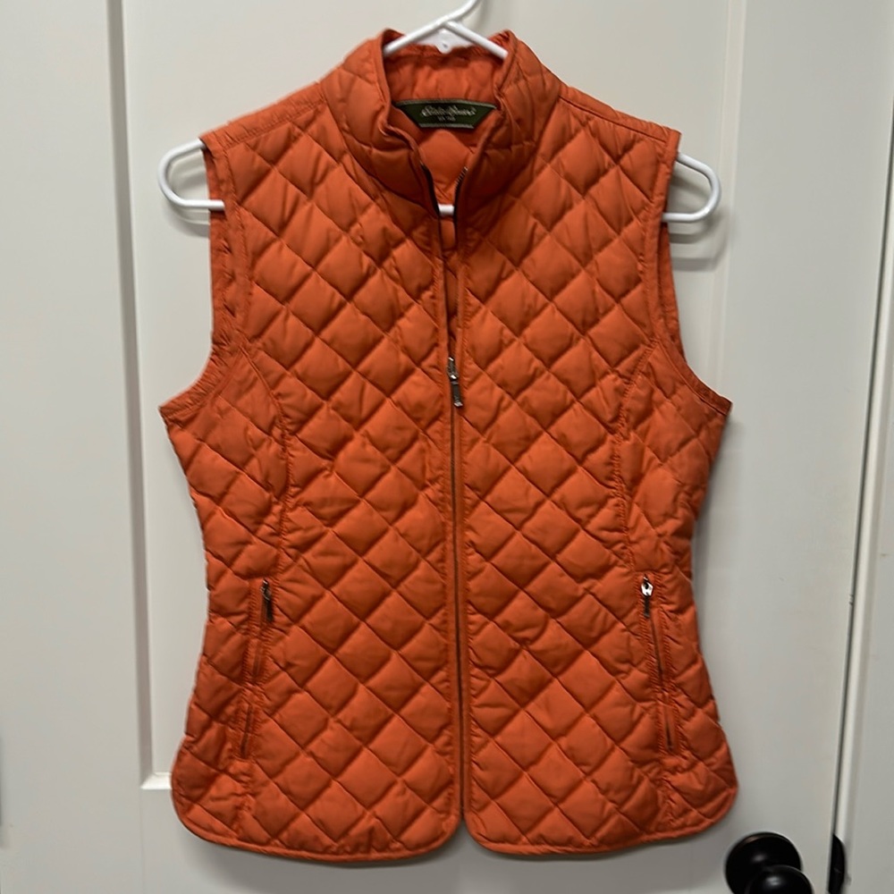 Eddie Bauer burn orange vest